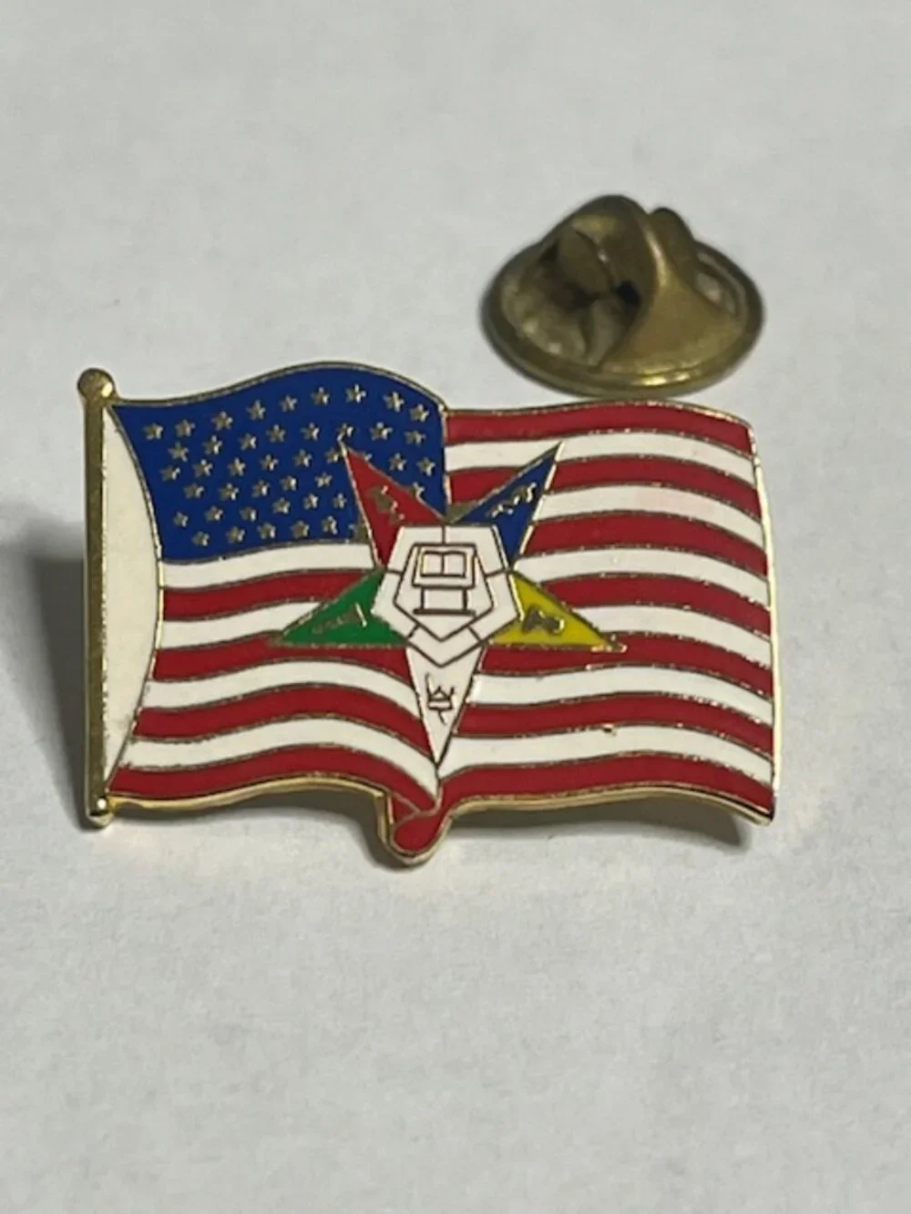VTG Order of the Eastern Star (OES) Freemason Patriotic Lapel Hat Vest Bag Pin